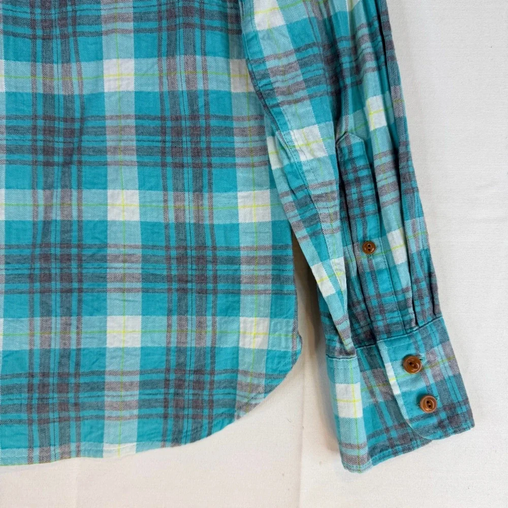 J CREW Women’s Size 8 Shirt Top Blouse Plaid Button Down Cotton Stretch